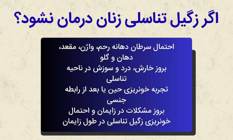 اگر زگیل تناسلی زنان درمان نشود چه می‌شود؟