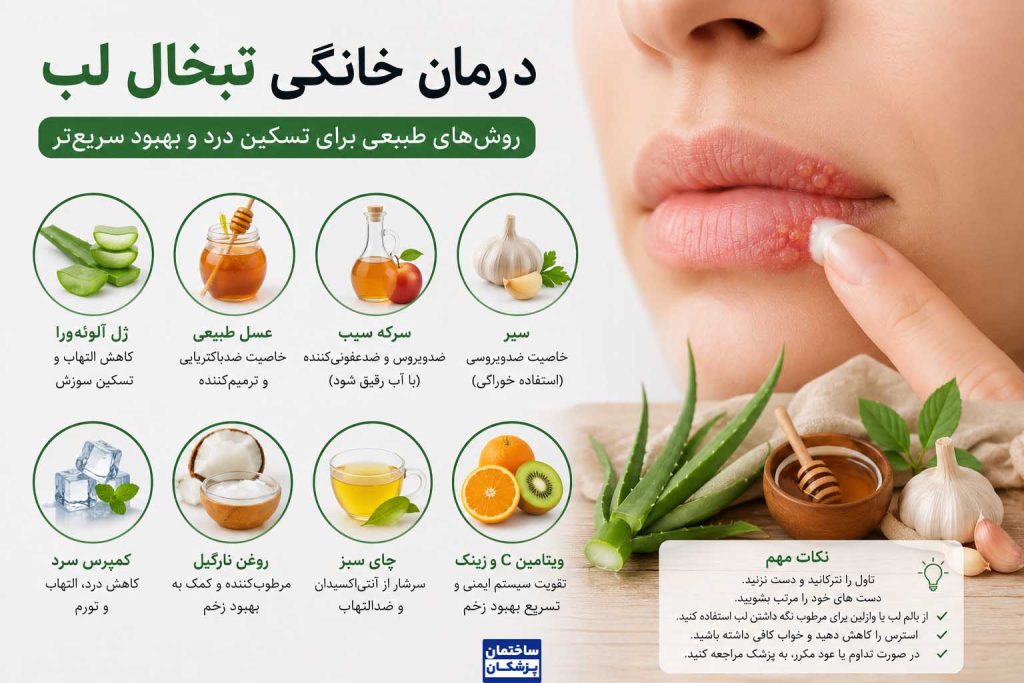 روشهای درمان خانگی تبخال لب