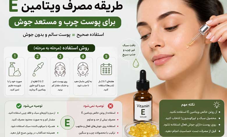 طریقه مصرف ویتامین E برای پوست چرب