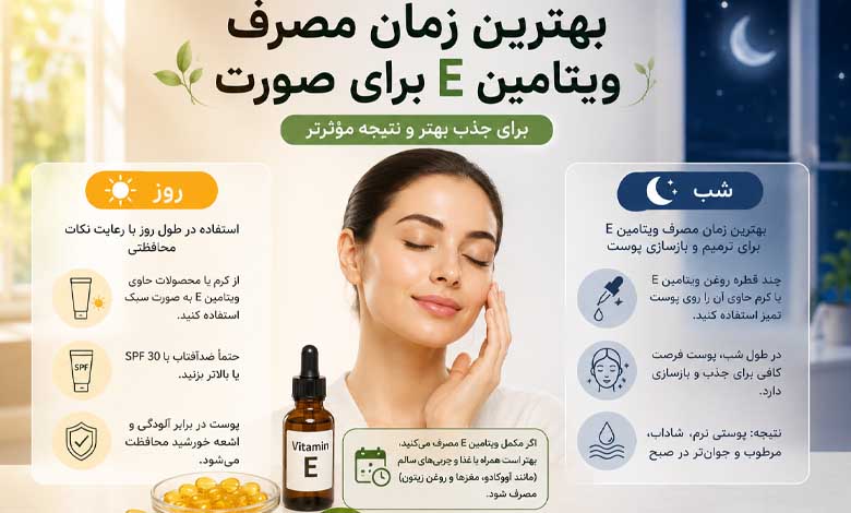 بهترین زمان مصرف ویتامین E برای صورت